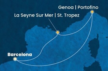 Španělsko, Itálie, Francie z Barcelony na lodi Costa Fascinosa