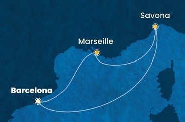 Španělsko, Francie, Itálie z Barcelony na lodi Costa Serena