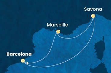 Španělsko, Francie, Itálie z Barcelony na lodi Costa Favolosa