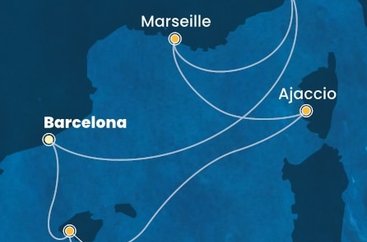 Španělsko, Francie, Itálie z Barcelony na lodi Costa Favolosa