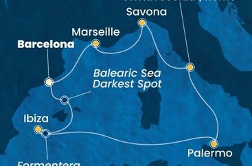 Španělsko, Itálie, Francie z Barcelony na lodi Costa Toscana