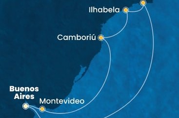 Argentina, Uruguay, Brazílie z Buenos Aires na lodi Costa Serena