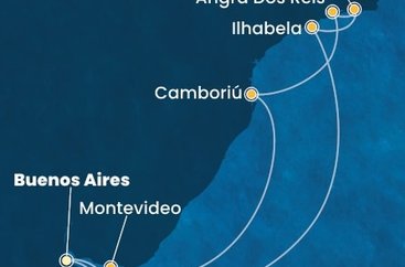 Argentina, Uruguay, Brazílie z Buenos Aires na lodi Costa Serena