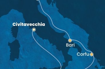 Itálie, Řecko z Civitavecchia na lodi Costa Deliziosa