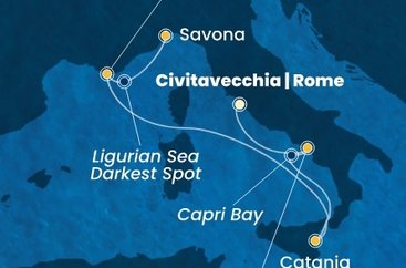 Itálie, Francie z Civitavecchia na lodi Costa Fascinosa