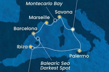 Itálie, Francie, Španělsko z Civitavecchia na lodi Costa Toscana