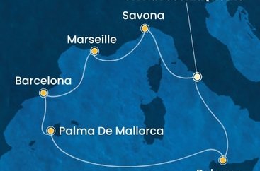 Itálie, Francie, Španělsko z Civitavecchia na lodi Costa Toscana