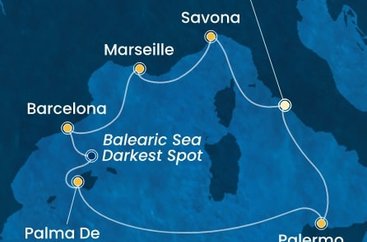 Itálie, Francie, Španělsko z Civitavecchia na lodi Costa Toscana