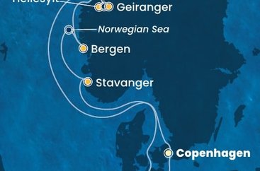Dánsko, Norsko, Německo z Kodaně na lodi Costa Diadema