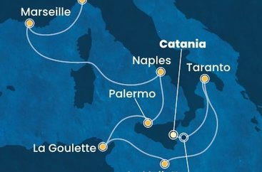 Itálie, Malta, Tunisko, Francie z Katánie na lodi Costa Fascinosa