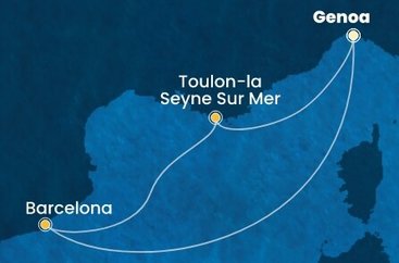Itálie, Francie, Španělsko z Janova na lodi Costa Fascinosa