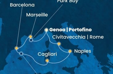 Itálie, Francie, Španělsko z Janova na lodi Costa Toscana