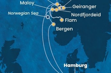 Německo, Norsko z Hamburku na lodi Costa Favolosa