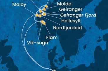 Německo, Norsko z Hamburku na lodi Costa Favolosa