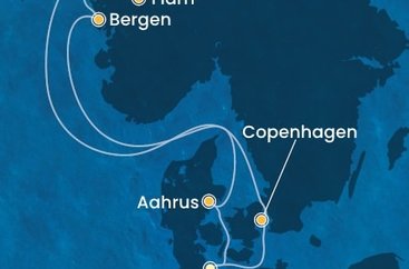Německo, Dánsko, Norsko z Kielu na lodi Costa Diadema