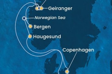 Německo, Dánsko, Norsko z Kielu na lodi Costa Diadema