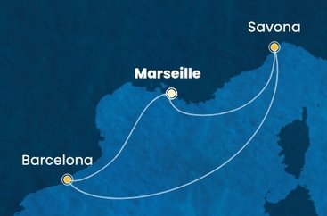Francie, Itálie, Španělsko z Marseille na lodi Costa Favolosa