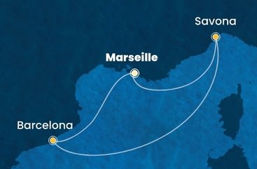Francie, Itálie, Španělsko z Marseille na lodi Costa Favolosa