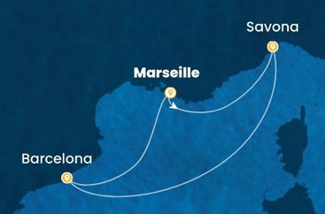Francie, Itálie, Španělsko z Marseille na lodi Costa Pacifica