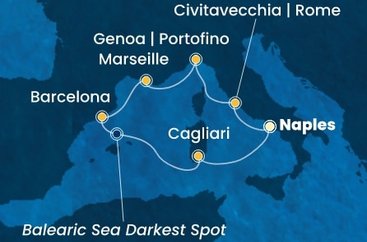 Itálie, Francie, Španělsko z Neapole na lodi Costa Smeralda