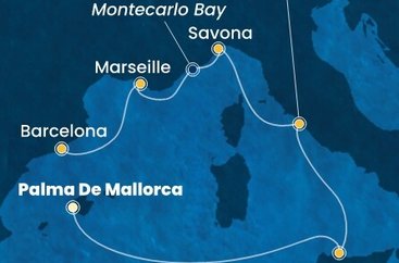Španělsko, Itálie, Francie z Palmy de Mallorca na lodi Costa Toscana