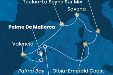 Španělsko, Itálie, Francie z Palmy de Mallorca na lodi Costa Pacifica