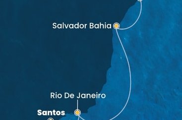 Brazílie ze Santosu na lodi Costa Diadema