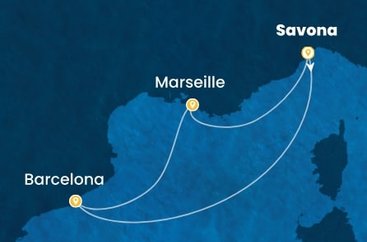 Itálie, Španělsko, Francie ze Savony na lodi Costa Pacifica