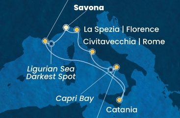 Itálie, Francie ze Savony na lodi Costa Fascinosa