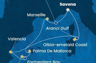 Itálie, Španělsko, Francie ze Savony na lodi Costa Fascinosa