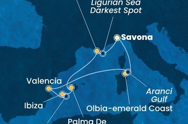 Itálie, Španělsko, Francie ze Savony na lodi Costa Fascinosa