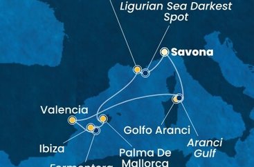 Itálie, Španělsko, Francie ze Savony na lodi Costa Fascinosa