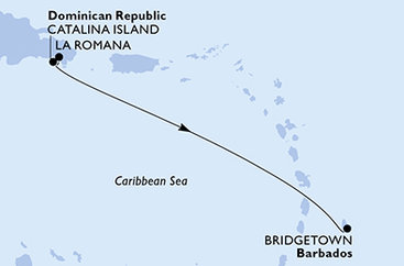 Dominikánská republika, Barbados z La Romany na lodi MSC Opera
