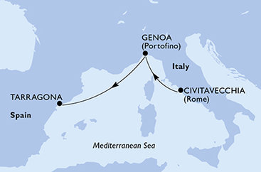 Itálie, Španělsko z Civitavecchia na lodi MSC Divina