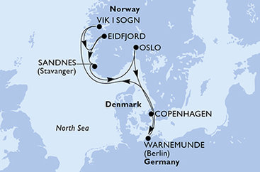 Německo, Norsko, Dánsko z Warnemünde na lodi MSC Magnifica