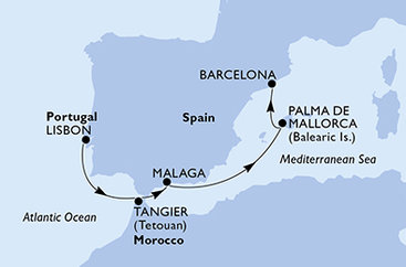 Portugalsko, Maroko, Španělsko z Lisabonu na lodi MSC Seaview