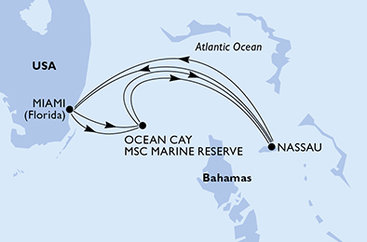 USA, Bahamy z Miami na lodi MSC Seaside