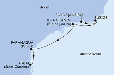 Brazílie z Rio de Janeira na lodi MSC Musica