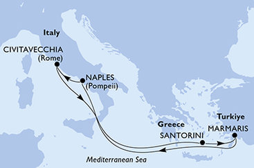 Turecko, Itálie, Řecko z Marmarisu na lodi MSC Divina