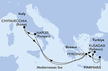 Turecko, Řecko, Itálie z Marmarisu na lodi MSC Divina