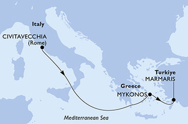 Itálie, Řecko, Turecko z Civitavecchia na lodi MSC Divina