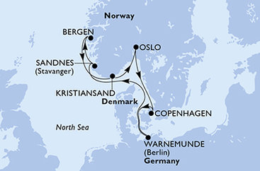 Dánsko, Německo, Norsko z Kodaně na lodi MSC Splendida