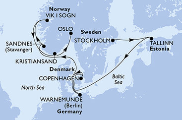 Švédsko, Estonsko, Dánsko, Německo, Norsko ze Stockholmu na lodi MSC Splendida