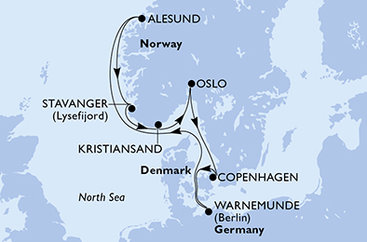 Dánsko, Německo, Norsko z Kodaně na lodi MSC Splendida