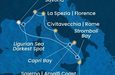 Francie, Itálie z Toulonu na lodi Costa Fascinosa