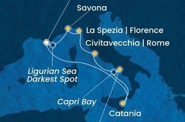 Francie, Itálie z Toulonu na lodi Costa Fascinosa