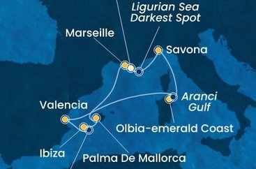 Francie, Itálie, Španělsko z Toulonu na lodi Costa Fascinosa