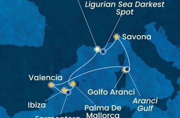 Francie, Itálie, Španělsko z Toulonu na lodi Costa Fascinosa