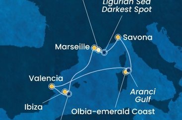 Francie, Itálie, Španělsko z Toulonu na lodi Costa Fascinosa