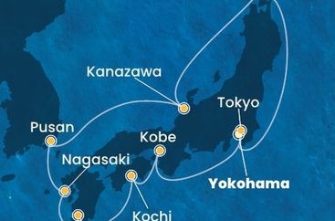 Japonsko, Jižní Korea z Jokohamy na lodi Costa Serena